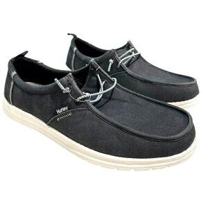 Hurley Mens Laguna Black Slip-On Shoes Memory Foam Water-Repellent Sz 12